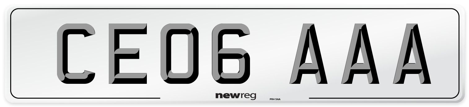 CE06 AAA Number Plate from New Reg